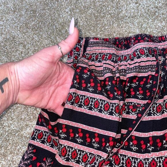 Urban Outfitters pants joggers trousers maroon/red indian inspired pull on - Picture 4 of 7